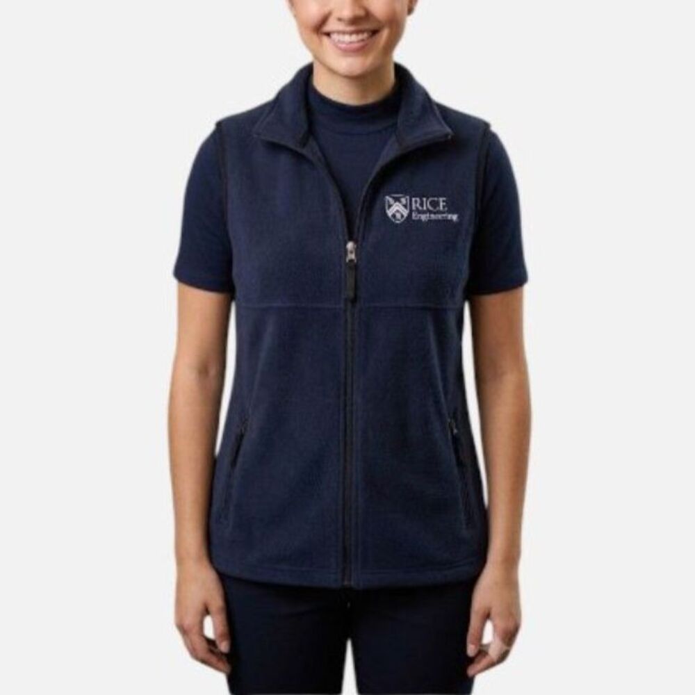 Charles River Apparel Ridgeline Fleece Vest XL 'Rice Engineering' Logo Blue NWT